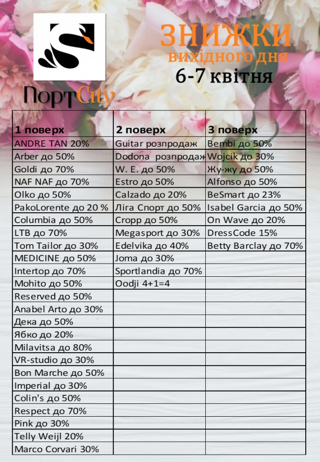 Вигідний шопінг: у «ПортCity» – знижки вихідного дня*
