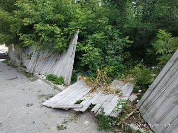 Муніципали покарали луцького забудовника за зламаний паркан та «джунглі». ФОТО