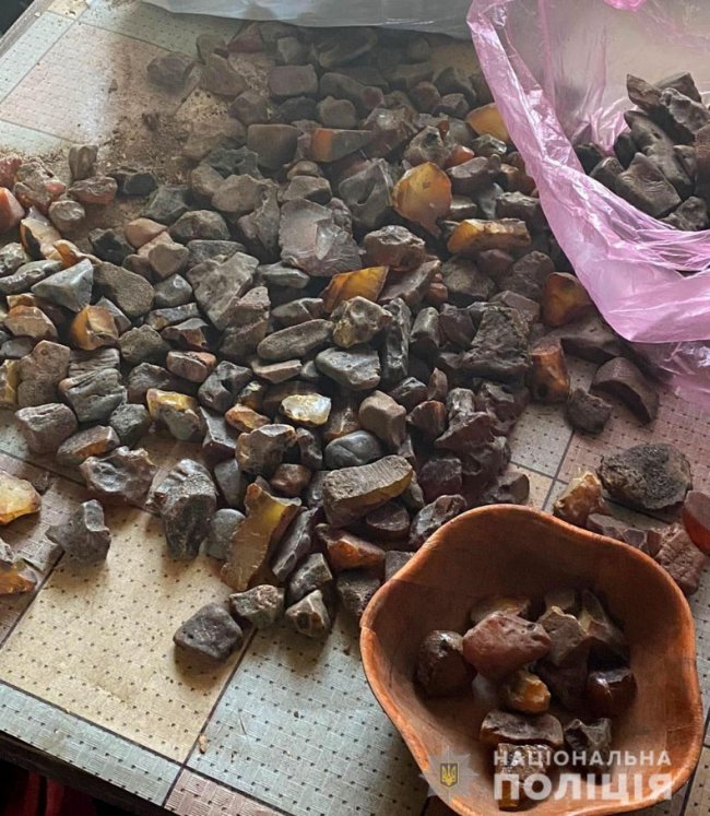 На Рівненщині під час обшуку вилучили понад 140 кілограмів бурштину. ФОТО