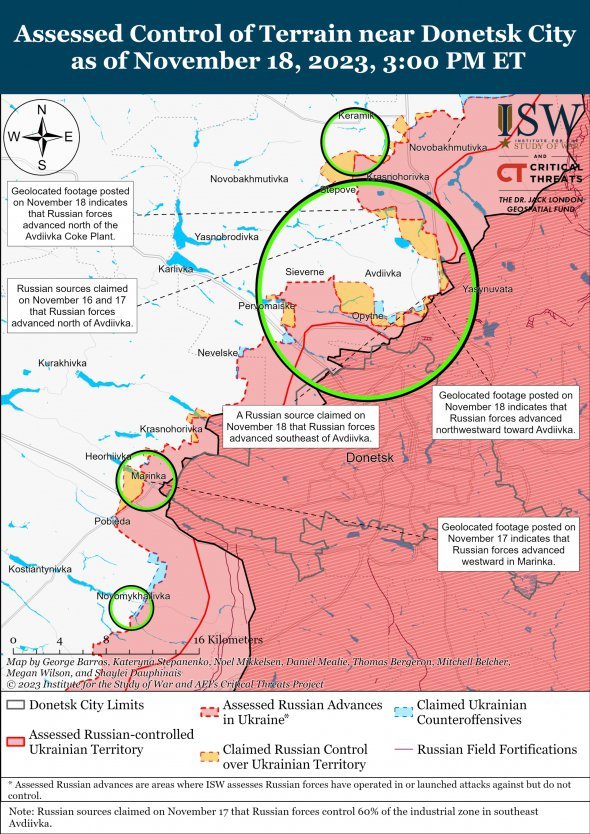 Росіяни хочуть захопити Авдіївський коксохім: карта бойових дій