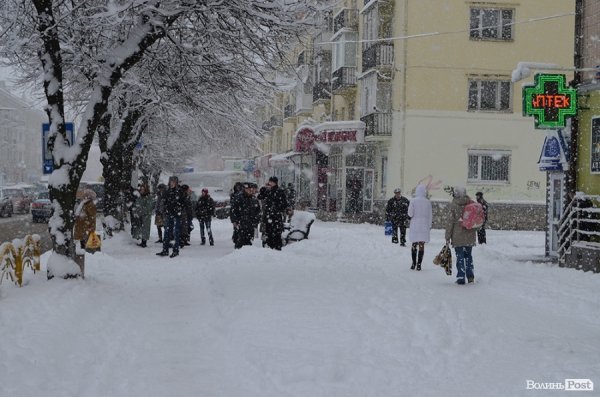 Снігопад у Луцьку. ФОТО