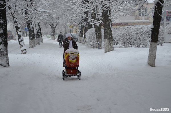 Снігопад у Луцьку. ФОТО