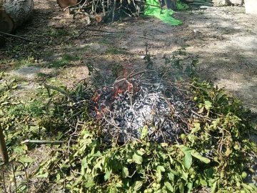  У Луцьку муніципали «на гарячому»  зловили чоловіка, який розвів багаття біля будинку