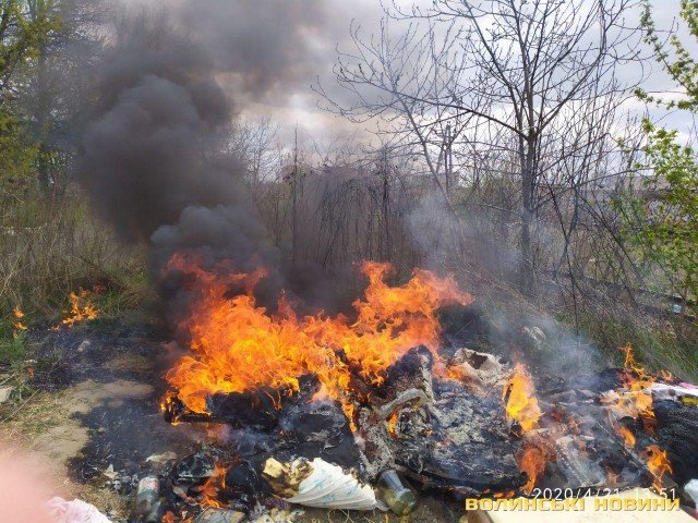 У Луцьку на Карпенка-Карого неподалік автосалону  – пожежа. ФОТО