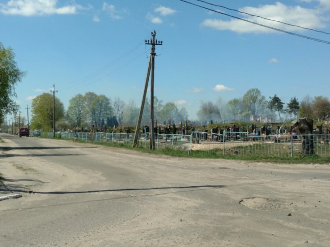 На Волині гасили пожежу на цвинтарі. ФОТО