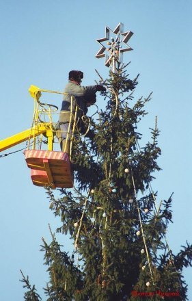 Показали головну ялинку Луцька у різні роки