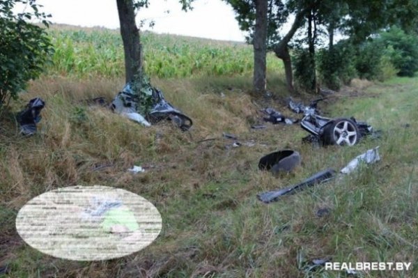 Від аварії під Брестом авто розлетілося на шматки. ФОТО