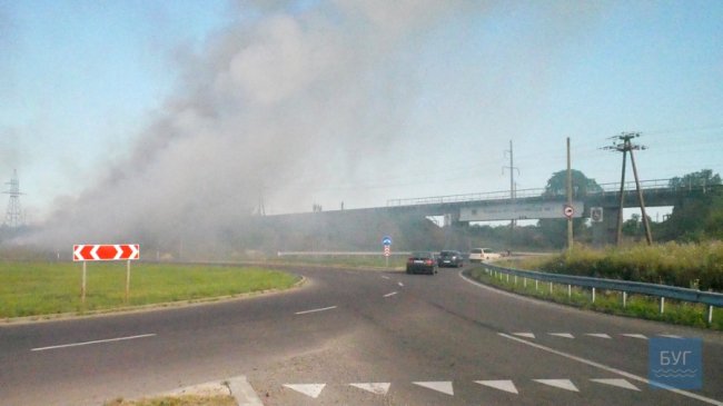 Місто накрила димова завіса: у Володимирі-Волинському горів сухостій. ВІДЕО