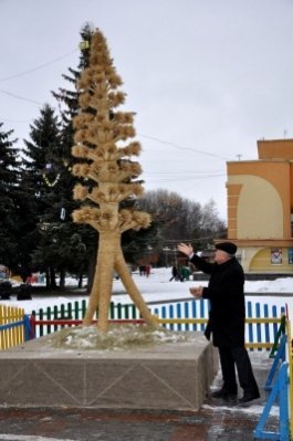 У центрі  Рівного встановили велетенський символ Різдва. ФОТО