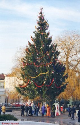 Показали головну ялинку Луцька у різні роки