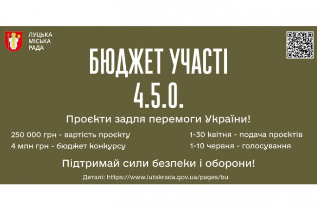 У Луцьку оголосили конкурс проєктів на підтримку Сил оборони