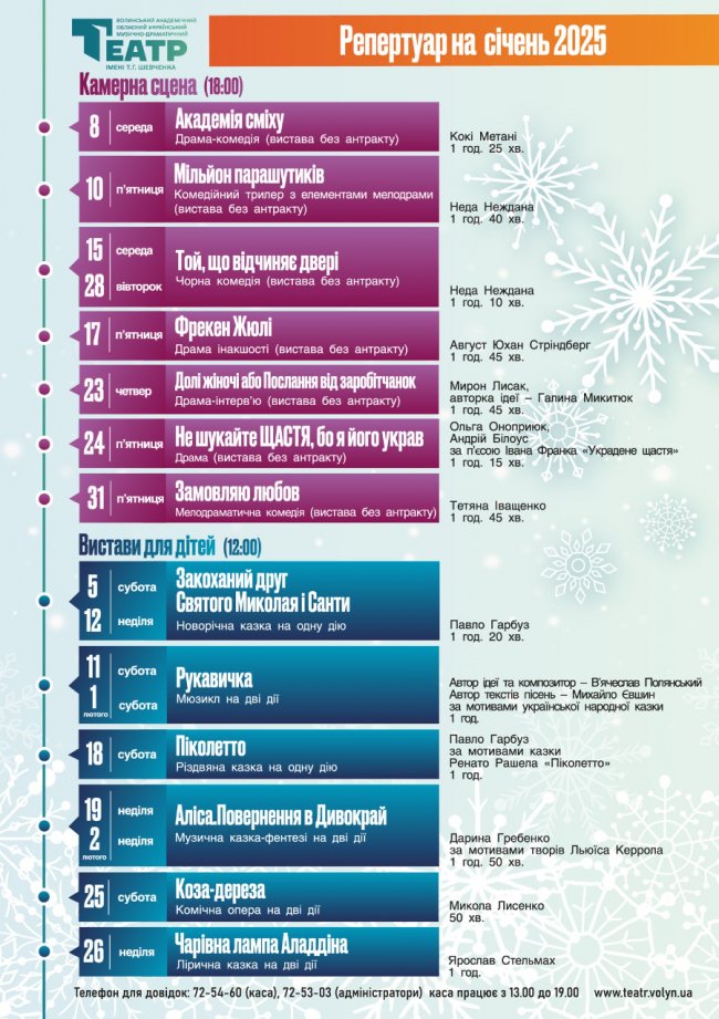 Час відкривати нові історії на театральній сцені: що покажуть у Луцьку у січні