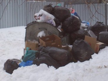 Через сніг з Луцька не встигають вивозити сміття. ФОТО