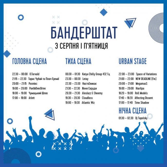 Опублікували погодинну програму «Бандерштату 2018». ФОТО