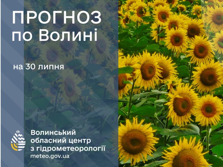Якою буде погода у Луцьку та на Волині у середу, 30 липня