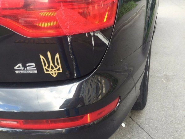 У Харкові невідомі обливають кистолотою автівки з вишиванкою. ФОТО 