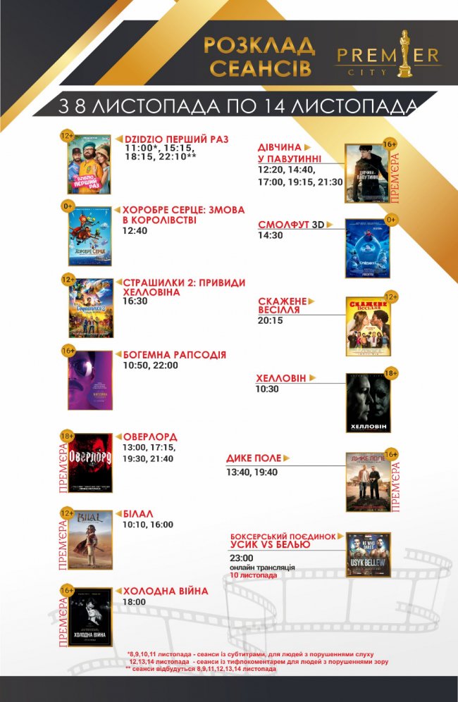 У кінотеатрі «Premier City» аж 5 прем'єрних кінострічок*