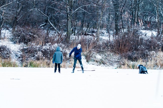 Парк 900-річчя Луцька під першим снігом. ФОТО