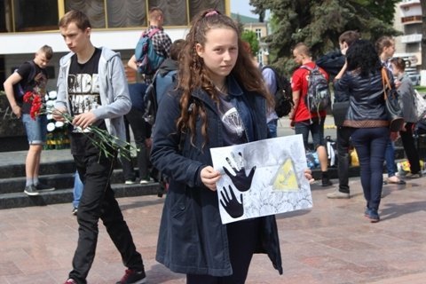 У Луцьку чорнобильців вшанували «живою експозицією». ФОТО