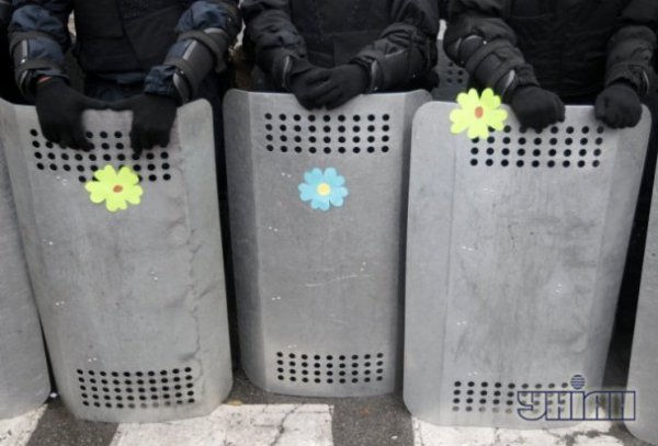 У Києві «розцвіли» щити міліціонерів. ФОТО