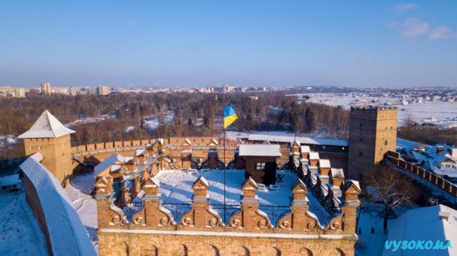 Засніжений Луцьк показали з висоти. ФОТО