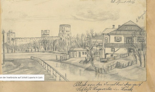 Луцьк на столітніх малюнках німецького солдата