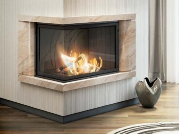 Кутовий камін – кращий вибір для невеликої кімнати*