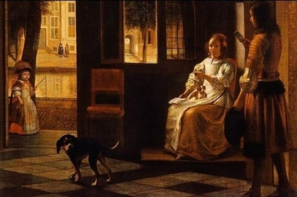 Пітер де Хох, Нідерланди. Поклади свій айфон і піди з донькою на риболовлю, 1670