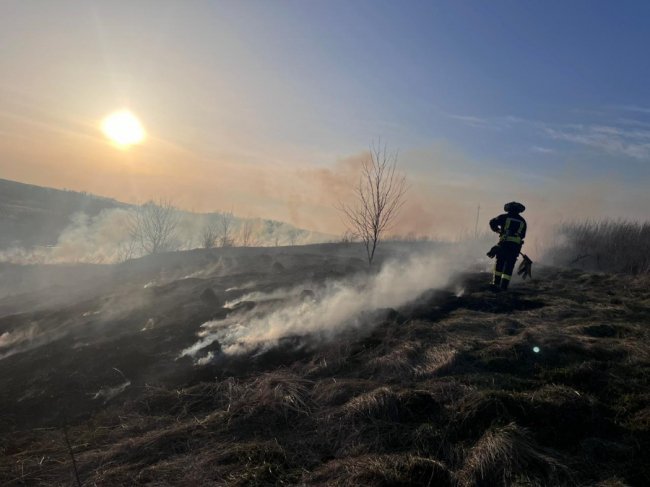 На Волині горіла суха трава