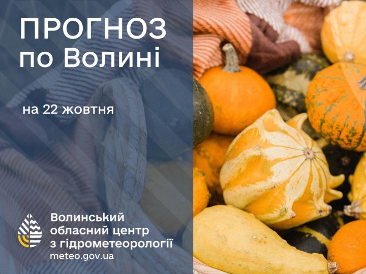 Якою буде погода у Луцьку та на Волині у середу, 22 жовтня