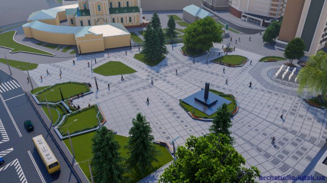 Представили проект реконструкції Театрального майдану в Луцьку