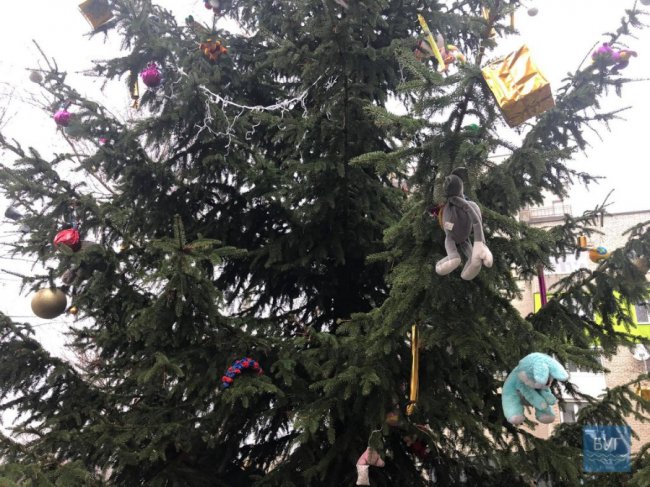 «Неподобство»: після обурення людей ялинку у місті на Волині «переодягнуть». ФОТО