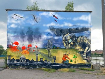 Біля пішохідного мосту в Ковелі – новий мурал