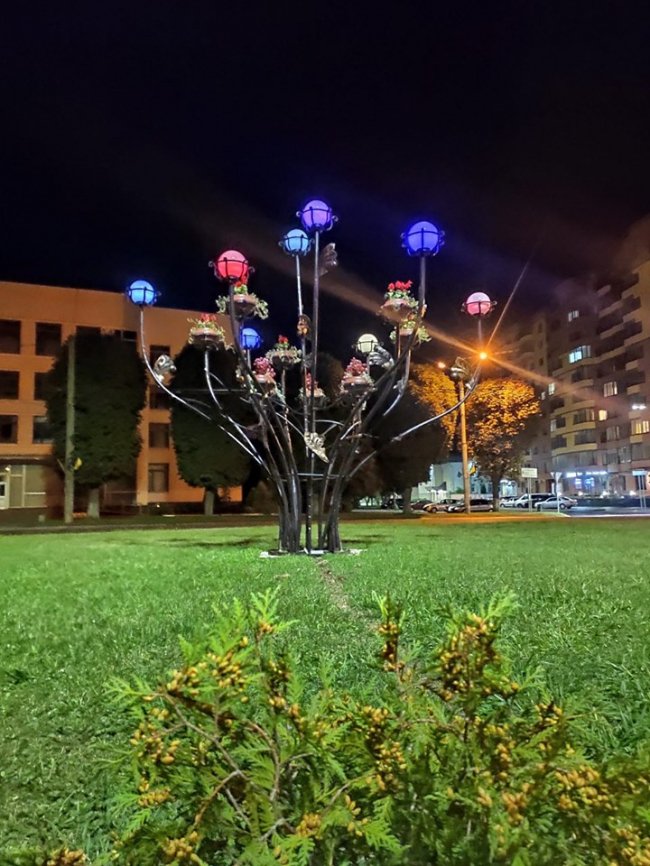 У Луцьку на кільці встановили оригінальне коване дерево. ФОТО