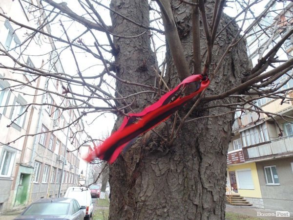 Луцьк розмалювали написами «Бандера – герой» і «Кривавого міністра геть». ФОТО