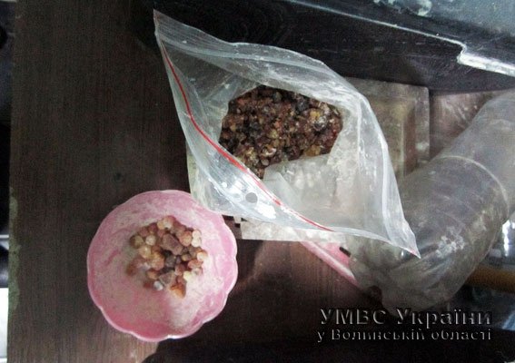 18-річний лучанин зберігав у гаражі бурштин та інструменти для його обробки. ФОТО