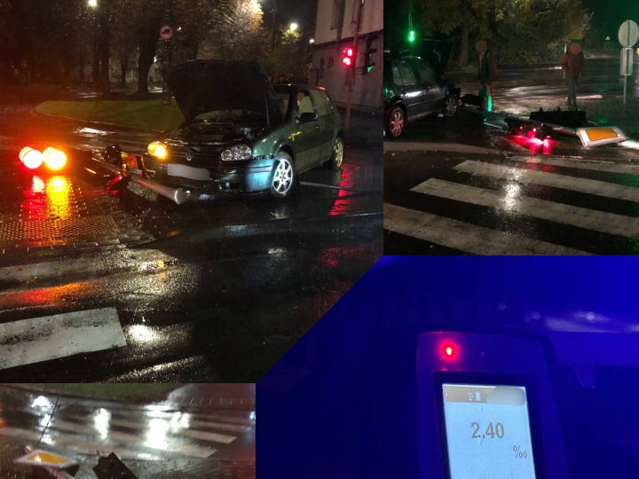 У Луцьку п'яний водій авто пошкодив дорожні знаки та світлофор