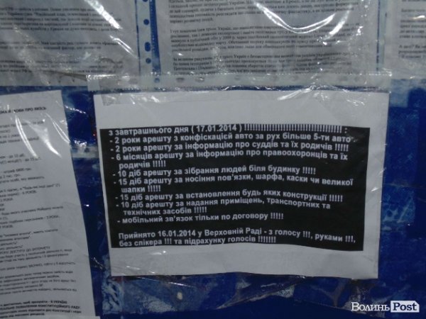 Євромайдан у Луцьку після прийняття скандальних законів. ФОТО