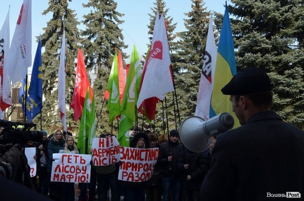 У Луцьку пікетували головного лісника Волині. ФОТО
