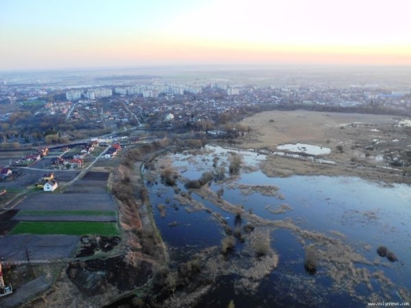 Підтоплений Луцьк з висоти пташиного польоту. ФОТО