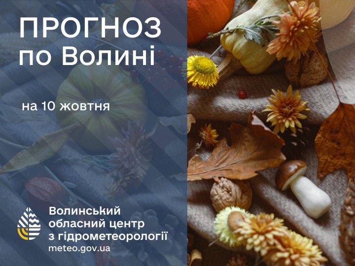 Якою буде погода у Луцьку та на Волині у пятницю, 9 жовтня