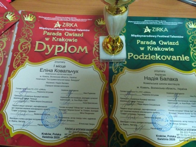 Волинська бандуристка перемогла у кількох міжнародних онлайн-конкурсах. ФОТО