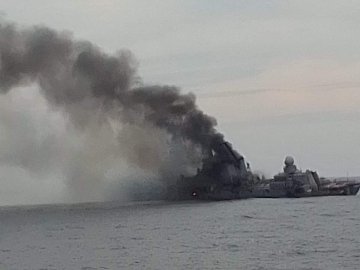 Оприлюднили фото крейсера «Москва» після влучання українською ракетою