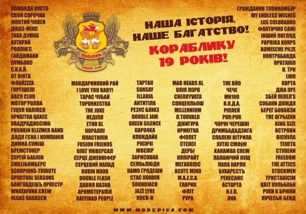 Ось перелік 130 гуртів, які були у гостях в «Кораблику». Деякі неодноразово. Бували тут не лише українські музики, а й гурти із Канади, Швеції, Франції, Німеччини, Чехії, Польщі, Білорусі, Росії...