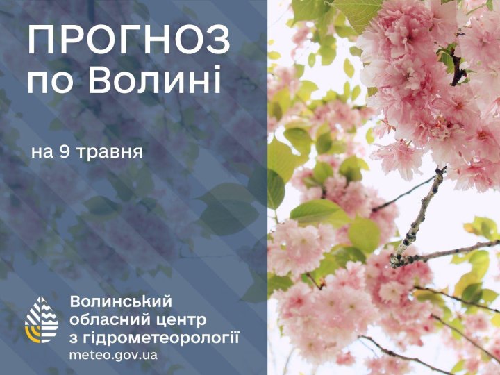 Якою буде погода у Луцьку та на Волині 9 травня