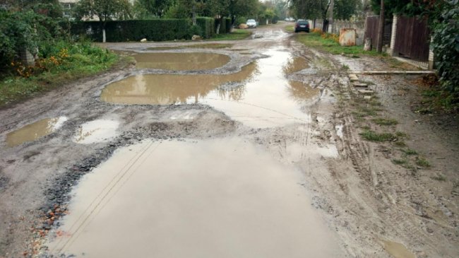 На луцькій вулиці замість асфальту – ями та болото. ФОТО