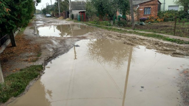 На луцькій вулиці замість асфальту – ями та болото. ФОТО