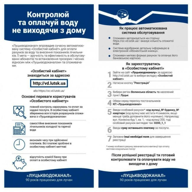 Лучани  можуть заплатити за воду, не виходячи з дому