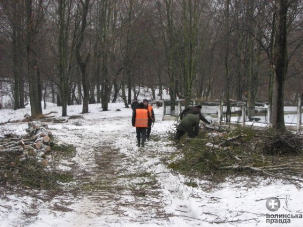 Луцький парк чистять до Водохреща. ФОТО