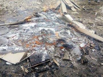 У Луцьку адмінпротоколом покарали чоловіка, який палив сміття. ФОТО